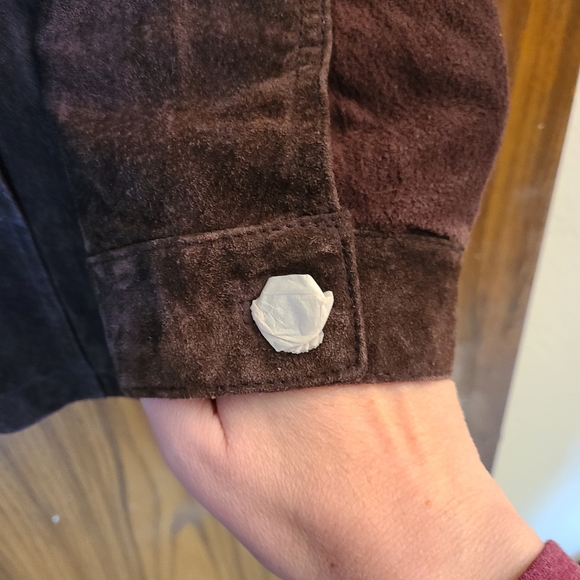 NWT Chico's Flagstaff Brown Leather Full-Zip Jacket in size 2/Large - Picture 7 of 8